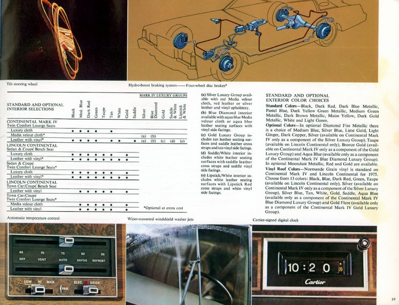 1975 Lincoln Model Range Brochure Page 13